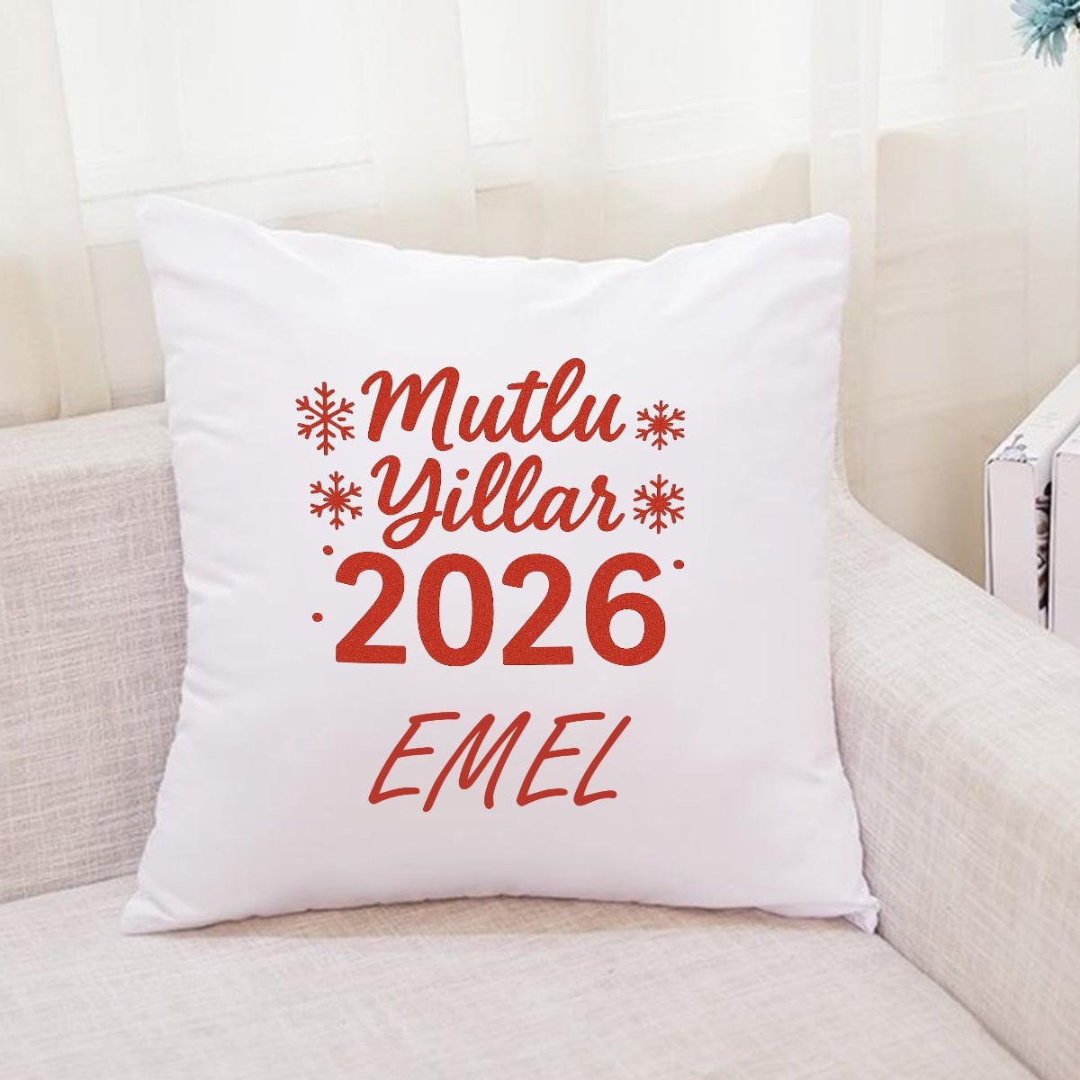 Mutlu Yıllar 2026 Kişiye Özel Yastık