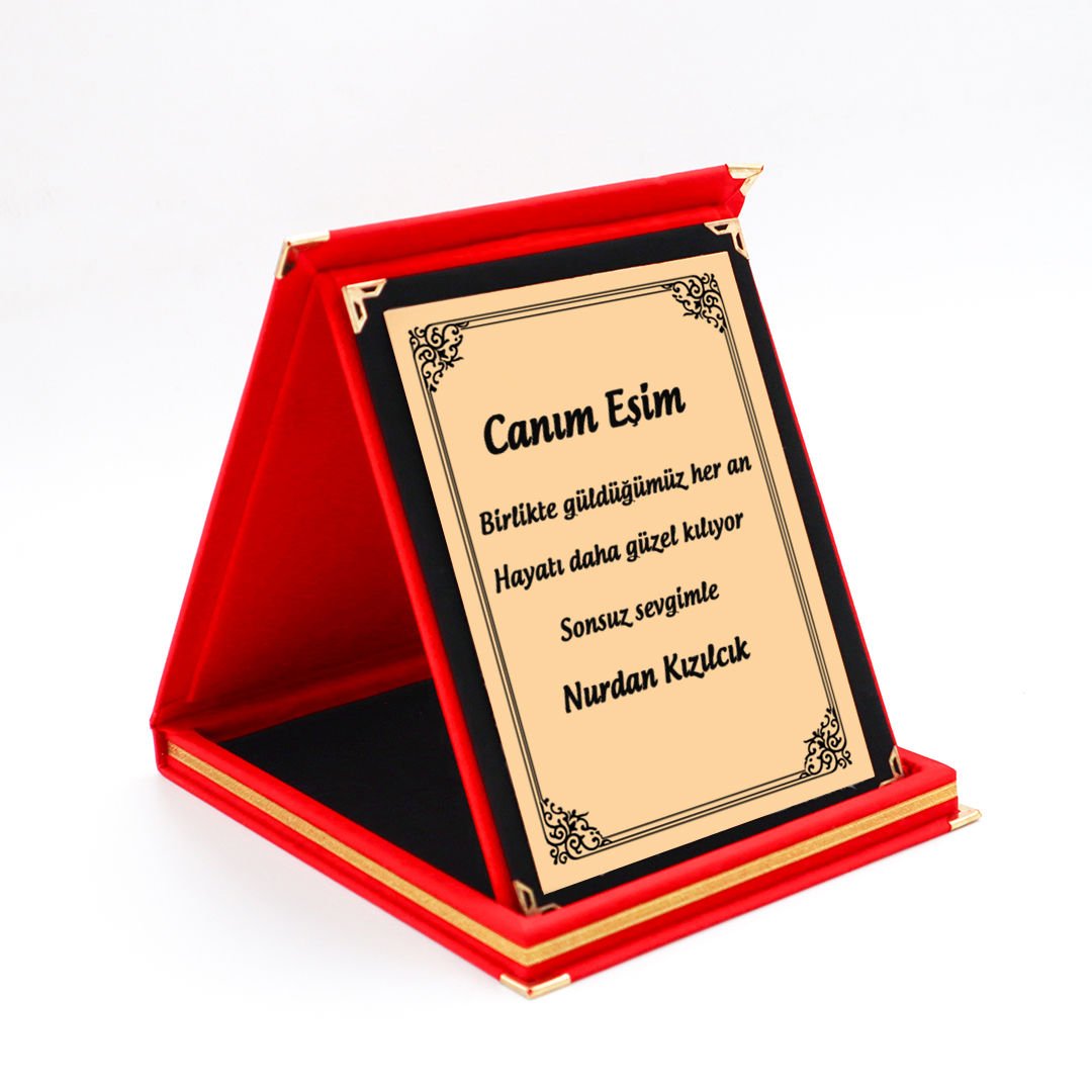 Canım Eşim Gold Metal Plaket