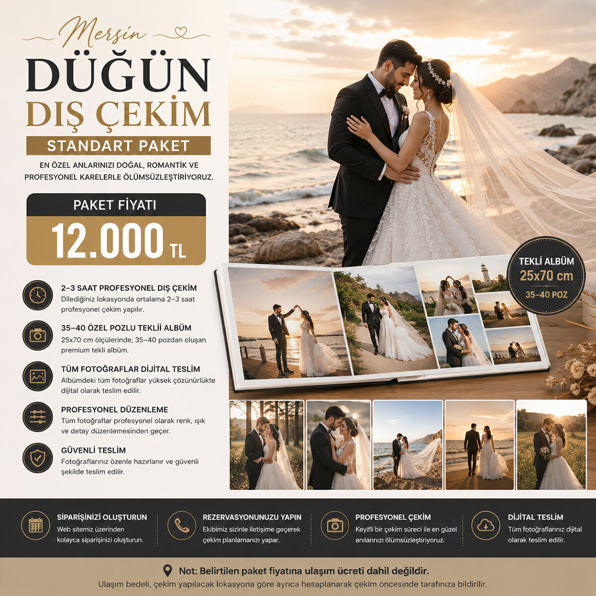 Mersin Düğün Dış Çekim – Standart Paket