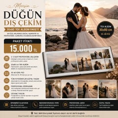 Mersin Düğün Dış Çekim – 30×80 cm Tek Albüm Paketi