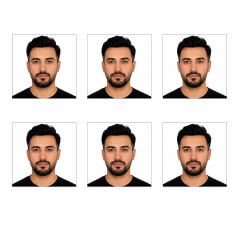 5x5 Amerika Vizesi İçin 6 Adet Biyometrik Fotoğraf