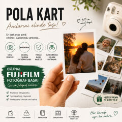 5x7,5 cm Pola Kart Mini Fotoğraf Baskısı (50 Adet)