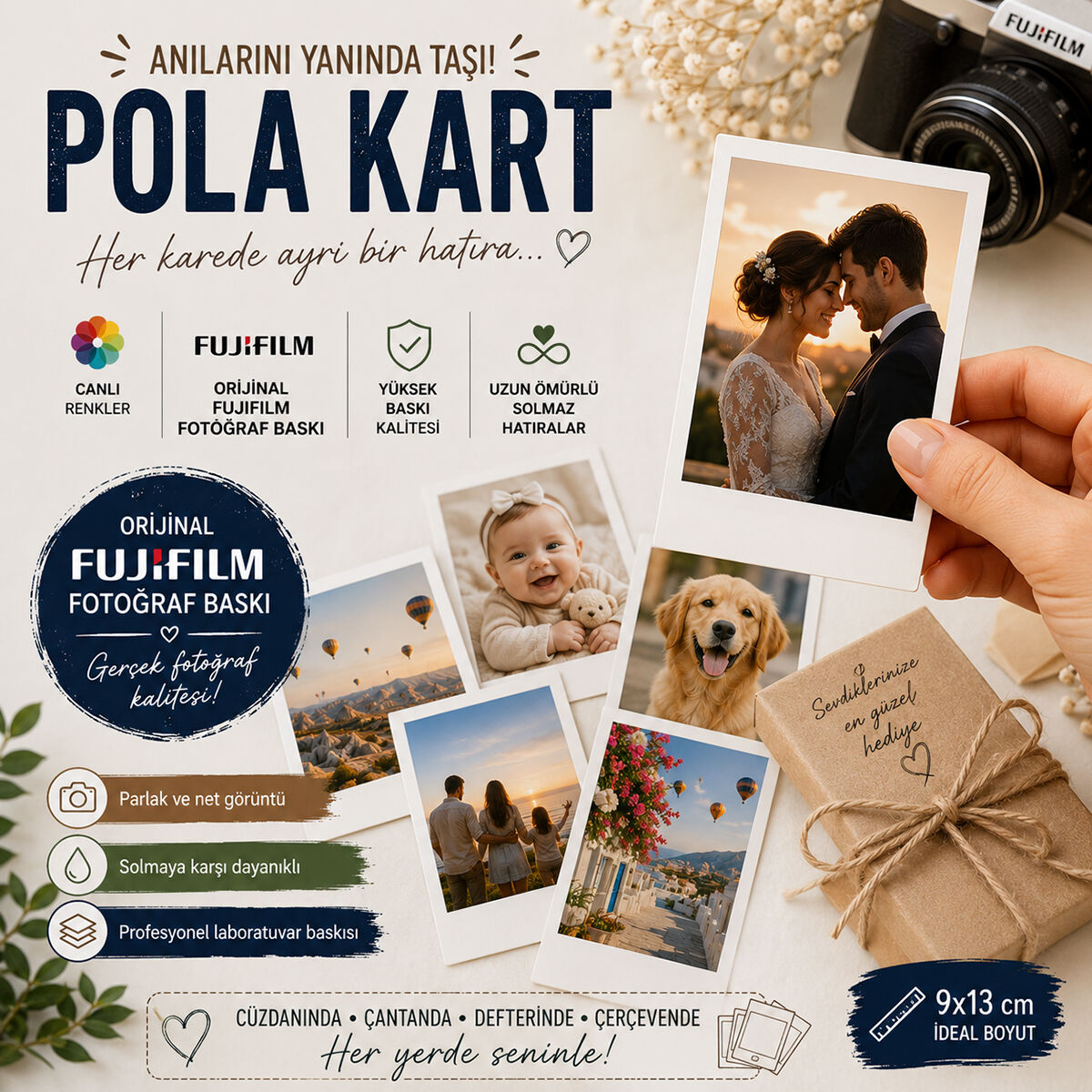 5x7,5 cm Pola Kart Mini Fotoğraf Baskısı (100 Adet)