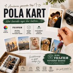 6x9 cm Pola Kart Mini Fotoğraf Baskısı (10 Adet)