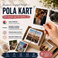 6x9 cm Pola Kart Mini Fotoğraf Baskısı (25 Adet)