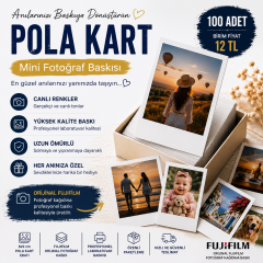 6x9 cm Pola Kart Mini Fotoğraf Baskısı (100 Adet)