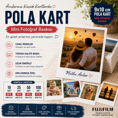 9x10 cm Pola Kart Mini Fotoğraf Baskısı (10 Adet)